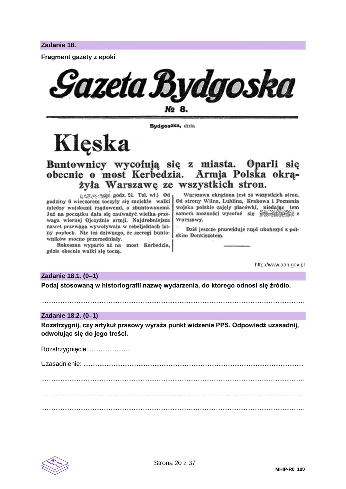 Egzamin maturalny – termin dodatkowy, czerwiec 2024 – strona 20