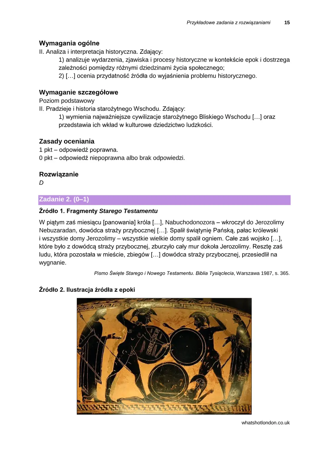 Informator o egzaminie maturalnym z historii od roku szkolnego 2025/2026 – strona 15