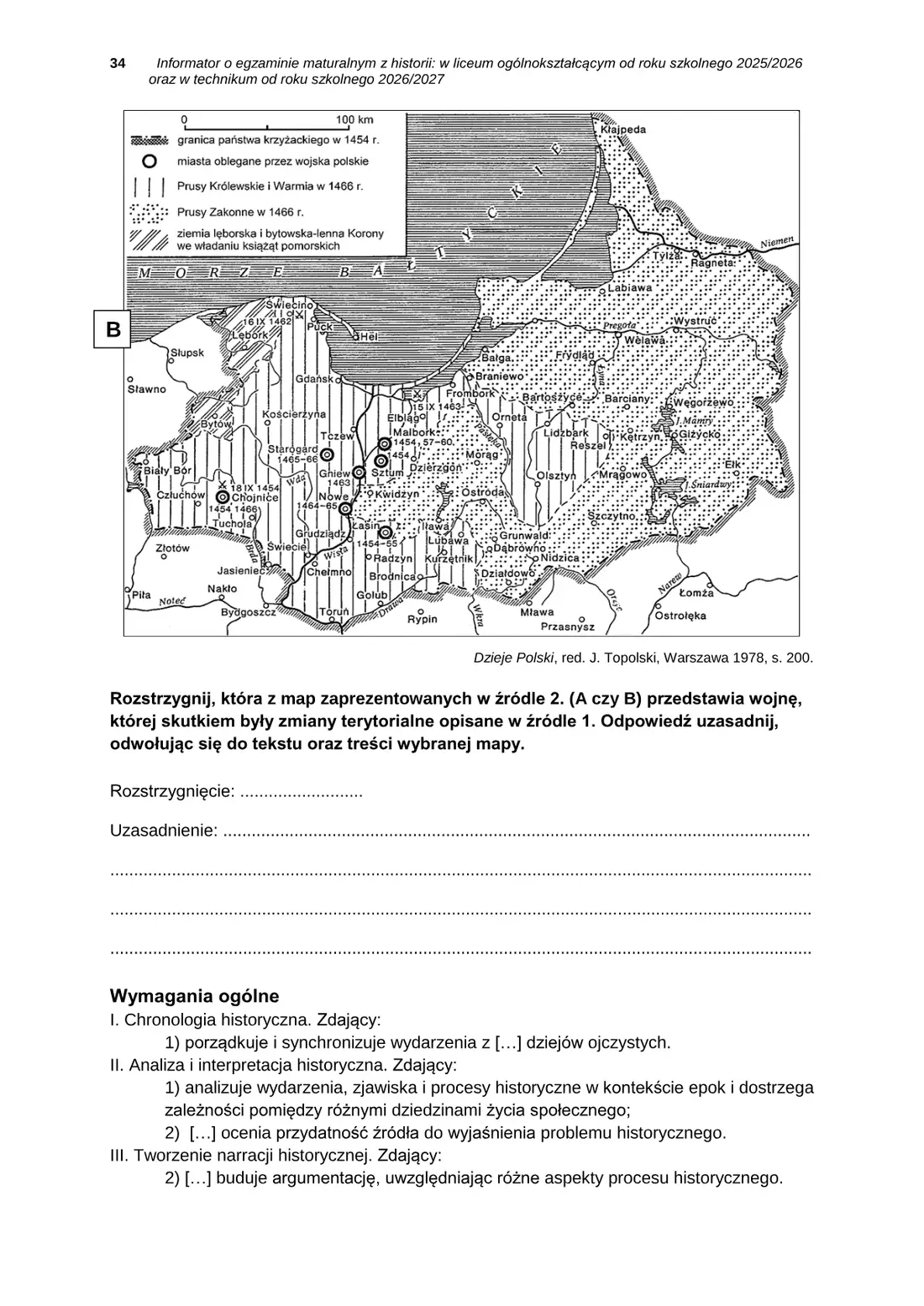 Informator o egzaminie maturalnym z historii od roku szkolnego 2025/2026 – strona 34