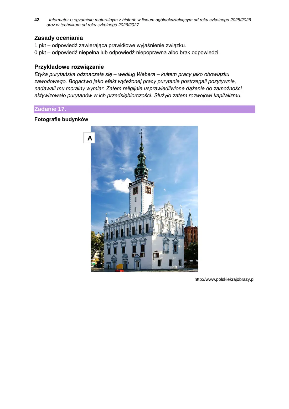 Informator o egzaminie maturalnym z historii od roku szkolnego 2025/2026 – strona 42