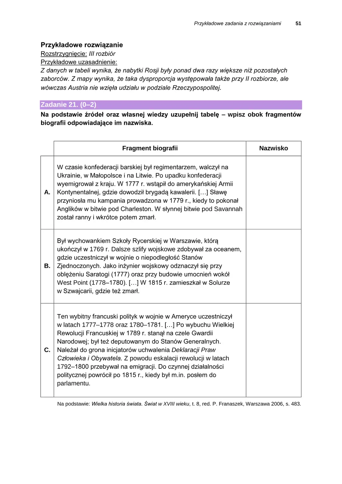 Informator o egzaminie maturalnym z historii od roku szkolnego 2025/2026 – strona 51