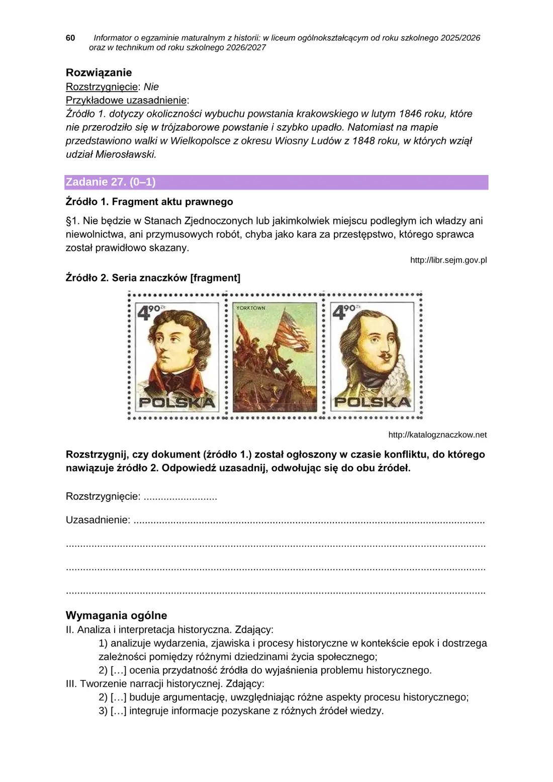 Informator o egzaminie maturalnym z historii od roku szkolnego 2025/2026 – strona 60