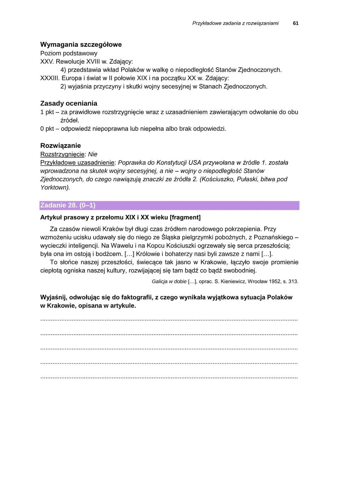 Informator o egzaminie maturalnym z historii od roku szkolnego 2025/2026 – strona 61