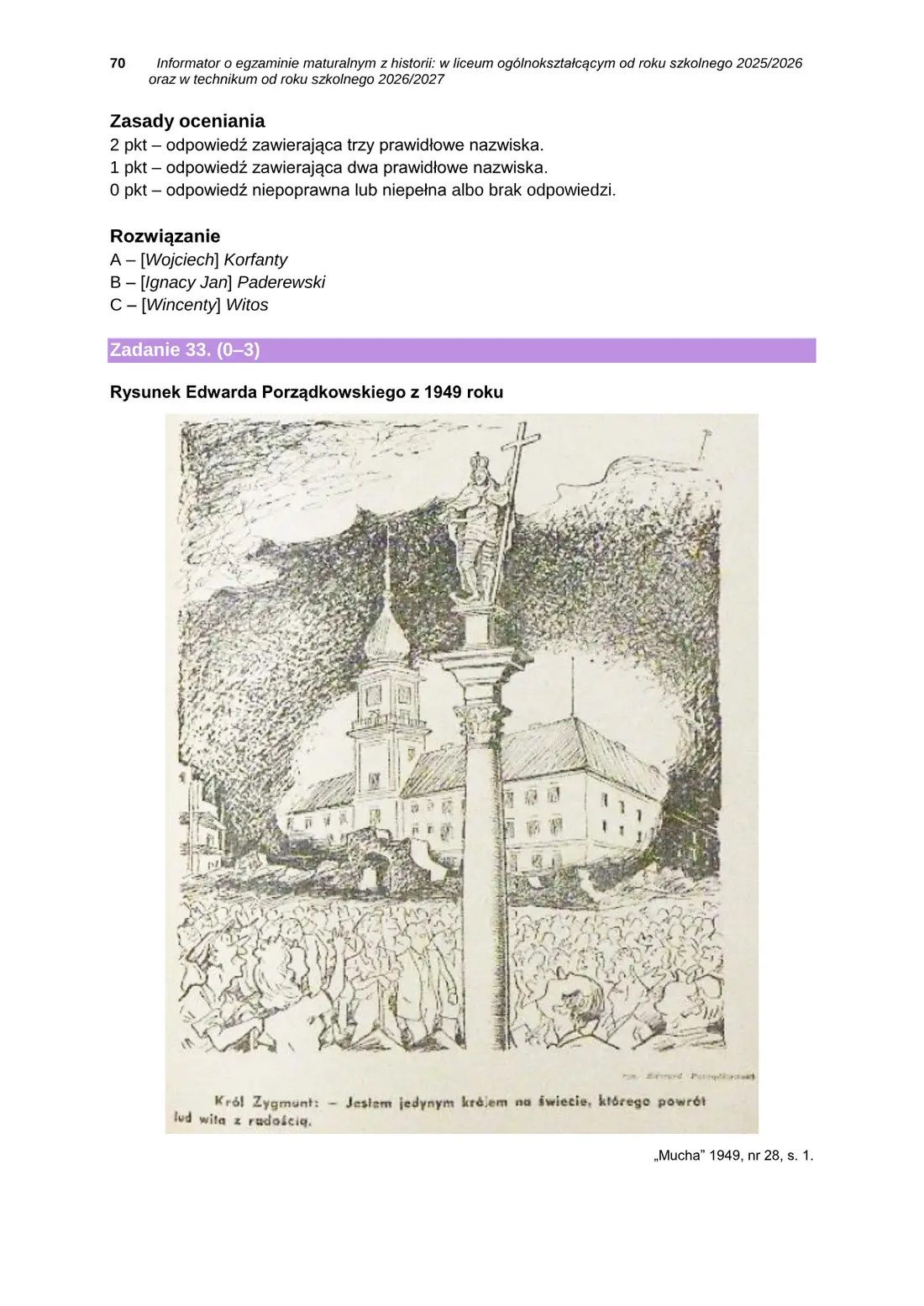 Informator o egzaminie maturalnym z historii od roku szkolnego 2025/2026 – strona 70