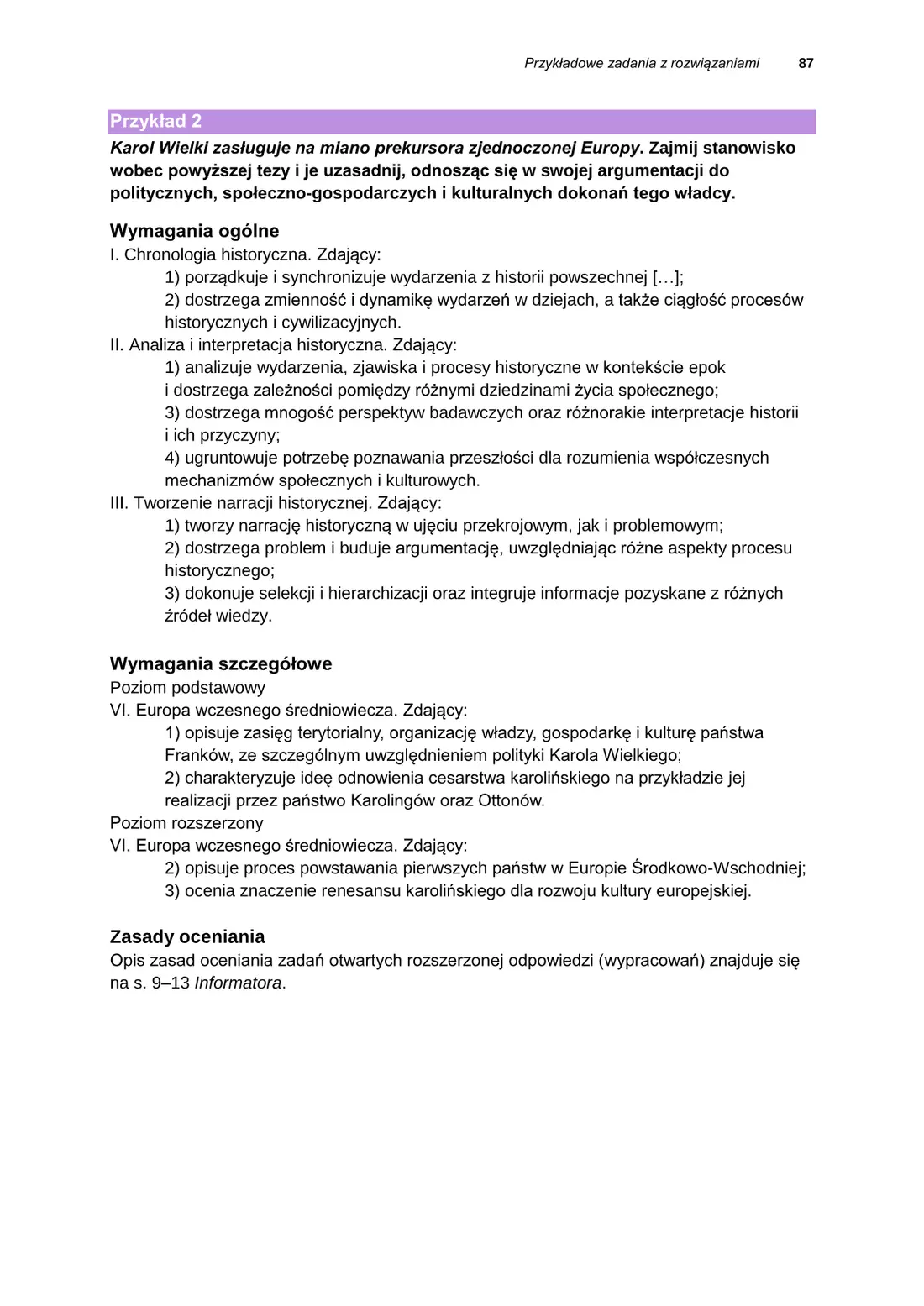 Informator o egzaminie maturalnym z historii od roku szkolnego 2025/2026 – strona 87